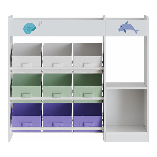 Kinderregal Farusa 80x90x30 cm Aqua Dream Motiv [en.casa]