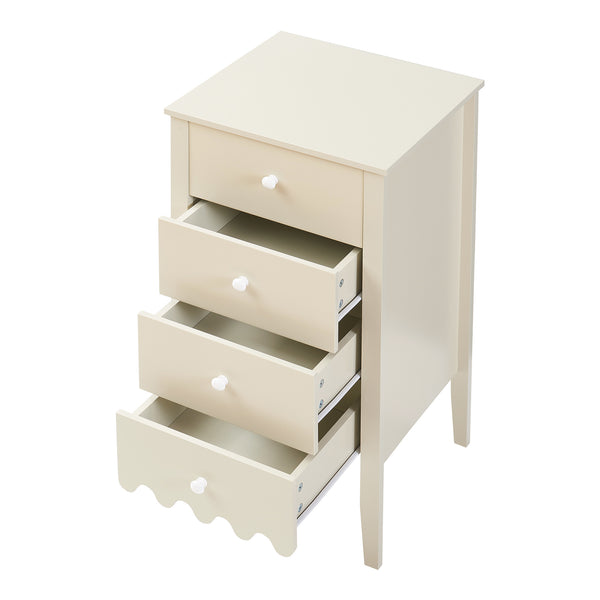 Kommode Luspoo mit 4 Schubladen 82x40x40 cm Cremeweiß [en.casa]