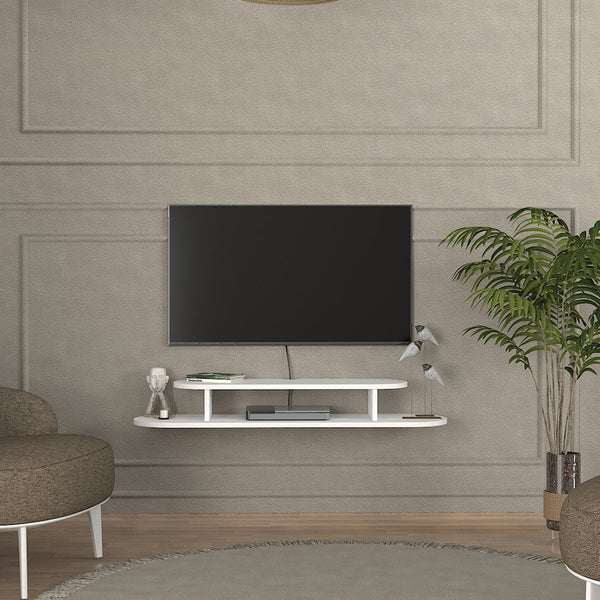 TV-Lowboard hängend Targema 120x30x16 cm Weiß [en.casa]