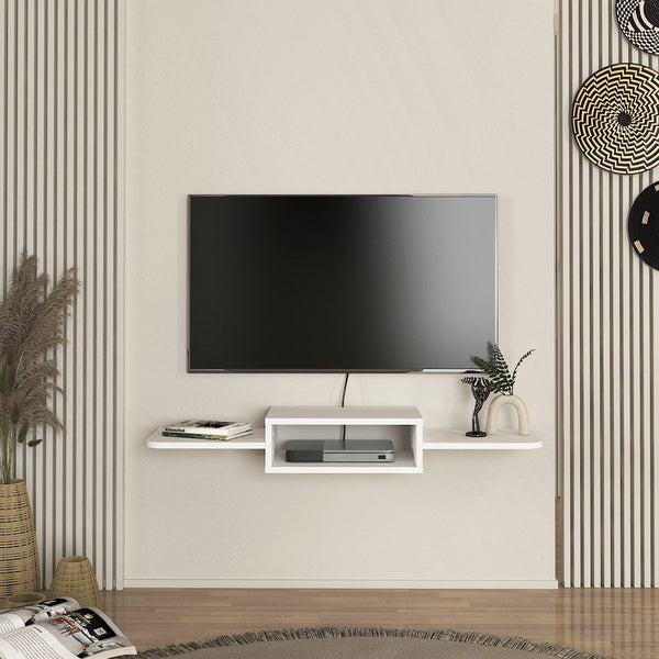 TV-Lowboard hängend Tar 115x30x16 cm Weiß [en.casa]