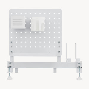 Schreibtisch-Organizer Sauda zum Anklemmen 50x50 cm Stahl Weiß [en.casa]