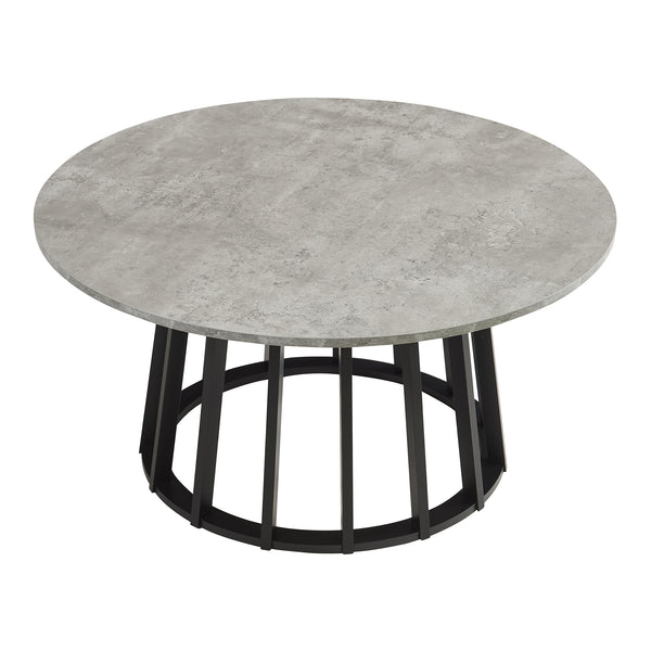 Couchtisch Buzzard Ø90x45 cm Schwarz/Betonoptik [en.casa]