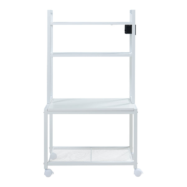 Rollbarer Druckertisch Svanaldsvipp 100x55x38 cm cm Weiß [en.casa]