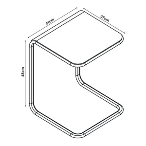 Beistelltisch Brosa 44x37x48 cm Transparent [en.casa]