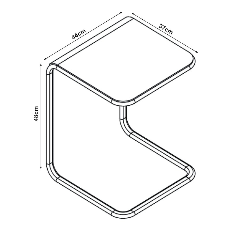 Maßskizze Beistelltisch Brosa 44x37x48 cm Transparent [en.casa]
