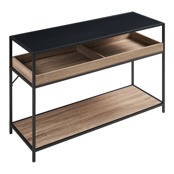 Konsolentisch Belana 110x40x80 cm Schwarz/Eicheoptik [en.casa]