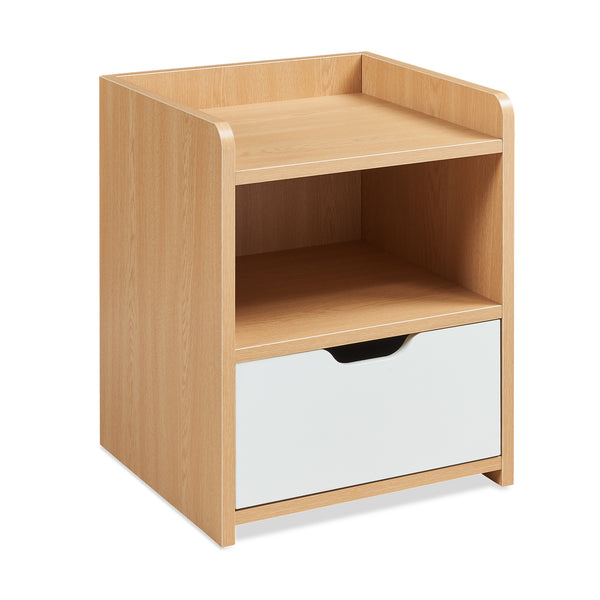 Nachttisch Bordkak 45x36x34 cm Eicheoptik/Weiß [en.casa]