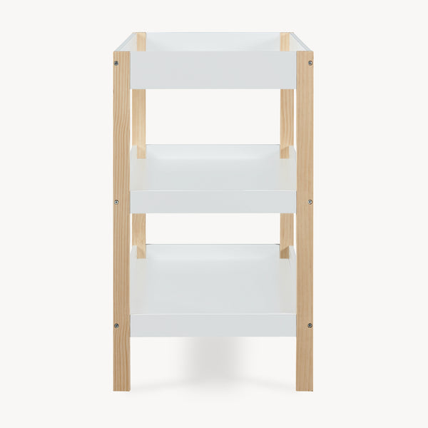 Wickeltisch Oupilu mit 2 Ablagen 91x82x53 cm Weiß [en.casa]