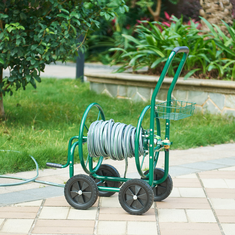 Metall Schlauchwagen für 3/4' Schlauch - bis zu 60m Schlauch - Schlauchtrommel Aufroller Gartenschlauch [pro.tec]