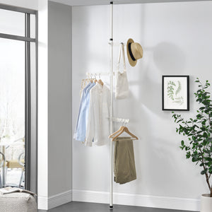 Garderobenhalter Havneby Teleskopgarderobe mit Kleiderstange en.casa