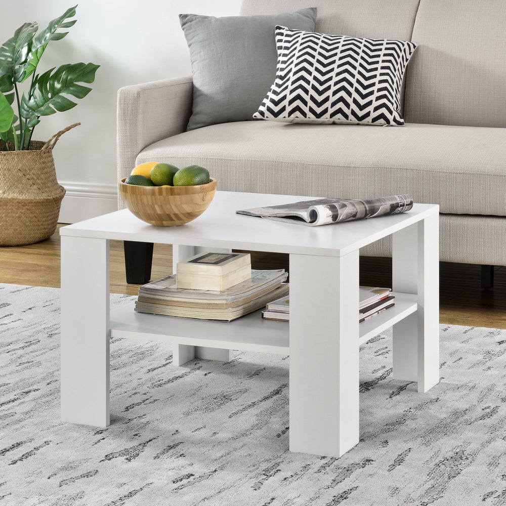 Couchtisch Aachen 60x60x40 cm mit Ablage Weiß en.casa - premiumXL