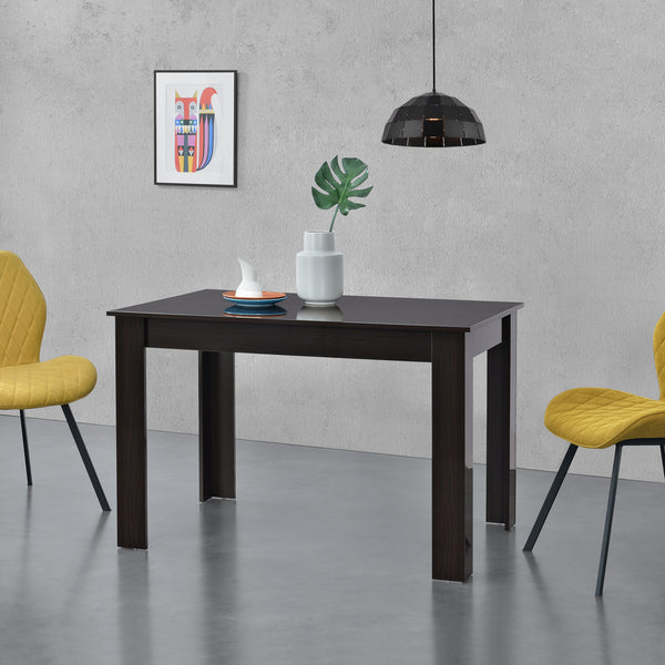 Esstisch Skien 117x76x74 cm Nussbaumoptik Hochglanz en.casa