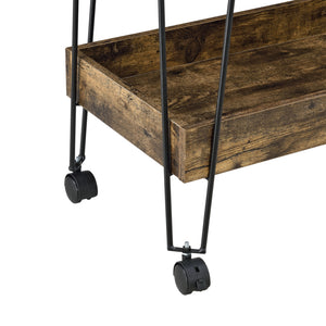 Servierwagen Vaxholm 78x62x32cm Dunkler Holzton en.casa