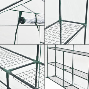 Gewächshaus Grünau mit Ablagen 200x200x220cm Transparent [en.casa]