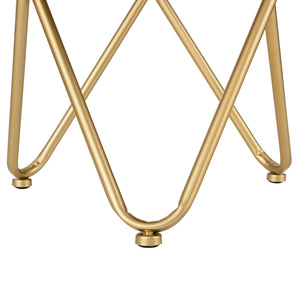 Sitzhocker Katrineholm Polsterhocker bis 100 kg Schwarz/Messingfarben [en.casa]