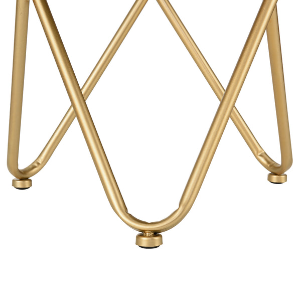 Sitzhocker Katrineholm Polsterhocker bis 100 kg Schwarz/Messingfarben [en.casa]