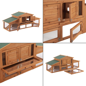 Kaninchenstall Schmitten 72x180x62cm Tannenholz [en.casa]