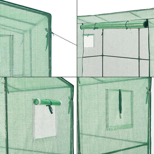 Gewächshaus Vlaardingen 198x78x200cm Grün [en.casa]