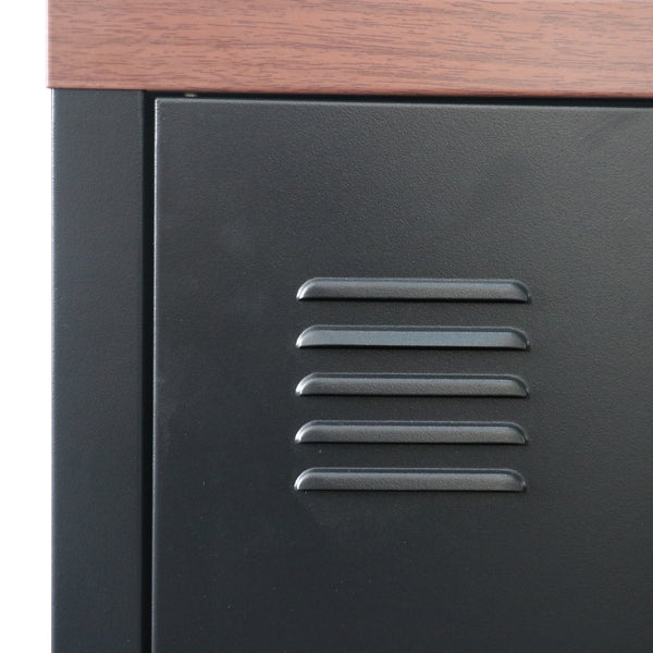 Fernsehtisch Pälkäne 58 x 113 x 40 cm Schwarz / Holzoptik [en.casa]