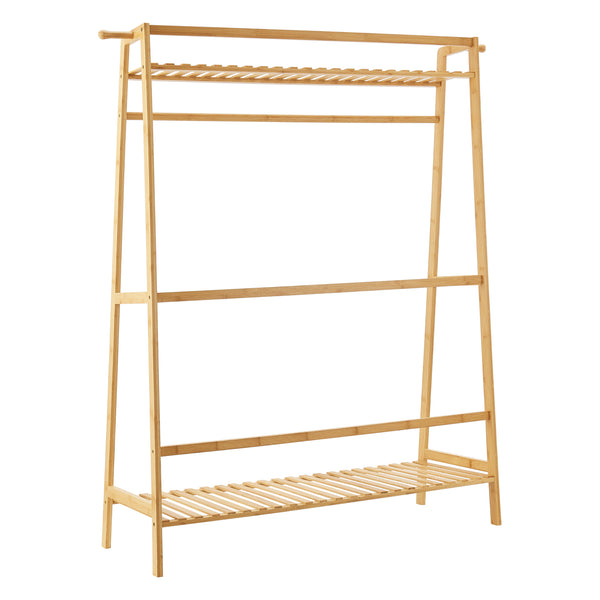 Garderobenständer Föglö 139 x 100 x 40 cm Bambus Natur [en.casa]