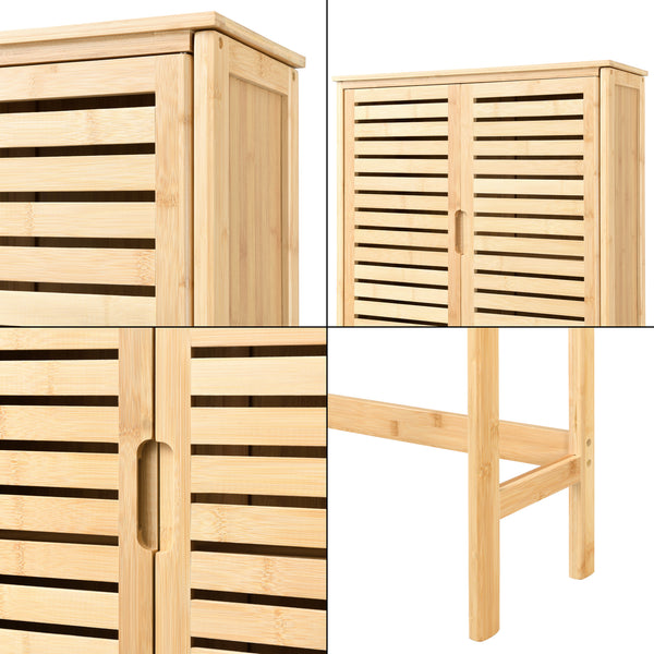 Toilettenschrank Geta 170 x 66 x 23 cm Bambus [en.casa]