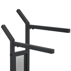 Handtuchhalter Telavi Stahl 88x40x20cm Schwarz / Holz-Optik [en.casa]
