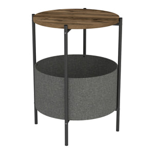 Beistelltisch Hofors 60x43cm Anthrazit / Eichenoptik, antik [en.casa]