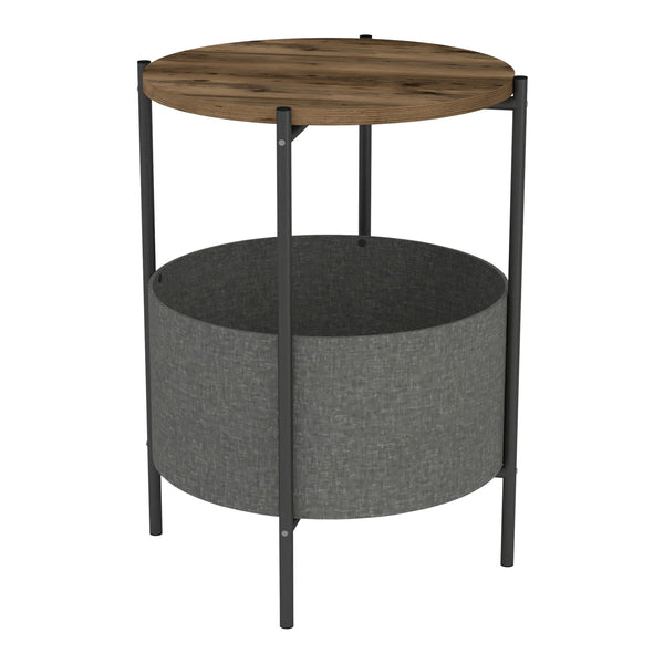 Beistelltisch Hofors 60x43cm Anthrazit / Eichenoptik, antik [en.casa]