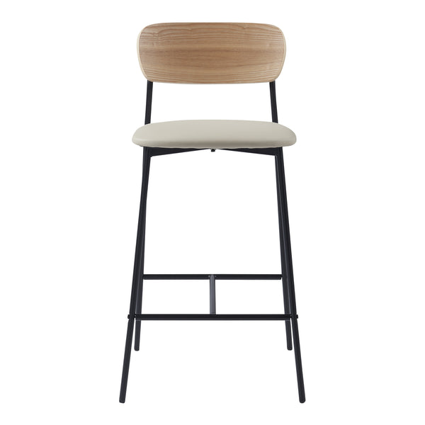 Barstuhl Jyväskylä 2er Set 89x40x45 cm Beige [en.casa]