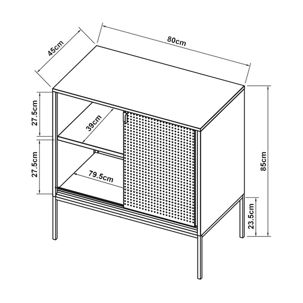 Sideboard Eidsvoll 80x45x85cm Grün [en.casa]