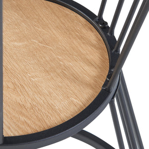 Beistelltisch Fossbergom Schwarz/Eiche-Optik [en.casa]