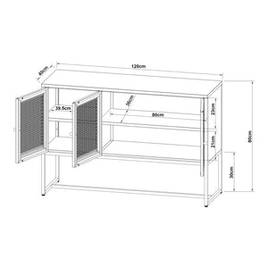 Sideboard Sund mit 3 Türen Stahl Grau [en.casa]