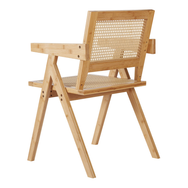 Esszimmerstuhl Asikkala 79x50x50cm Bambus/Rattanoptik [en.casa]