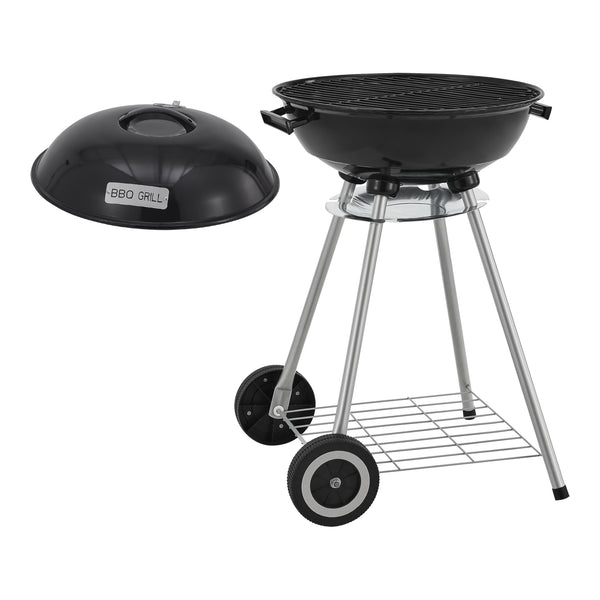 Rundgrill Apricena 80x49x47cm Schwarz [casa.pro]