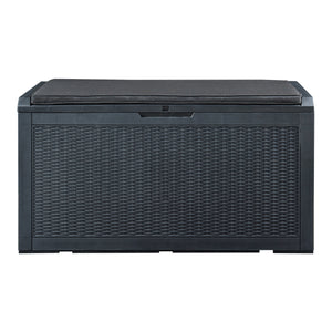 Aufbewahrungsbox Atella 122x54,5x65cm Schwarz, Rattanoptik [casa.pro]