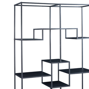 Standregal Råde Metall 180x100x35 cm Schwarz [en.casa]
