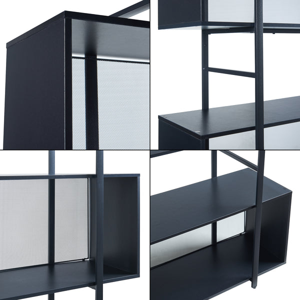 Standregal Randaberg 180x180x33 cm Schwarz [en.casa]