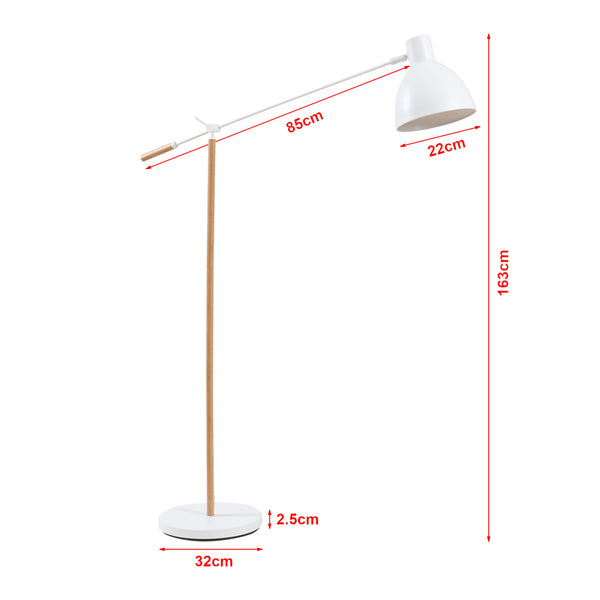 Stehleuchte Banchory Metall 163 cm Holzoptik/Weiß [lux.pro]