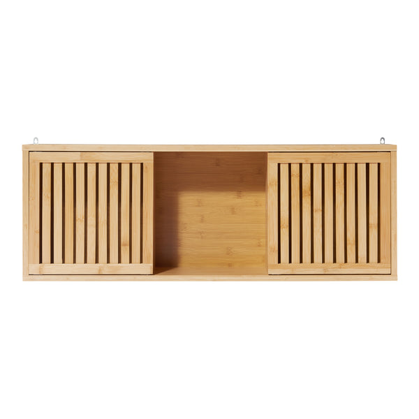 Wandregal Ypäjä 93x20x33 cm Bambus [en.casa]
