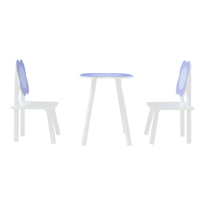 Kindersitzgruppe Simrishamn mit Blumen-Design Weiß/Lila [en.casa]