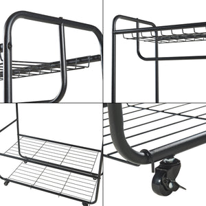Rollbarer Garderobenständer Vestvågøy 176x90x40 cm Schwarz [en.casa]