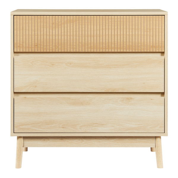 Kommode Landskrona 80x80x40 cm mit 3 Schubladen Eicheoptik [en.casa]