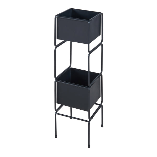 Pflanzenständer Sveio 2er Set Metall Schwarz [en.casa]