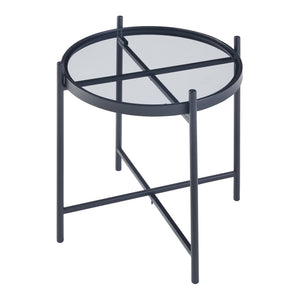 Couchtischset Lier 2-tlg. Glasplatte Schwarz [en.casa]