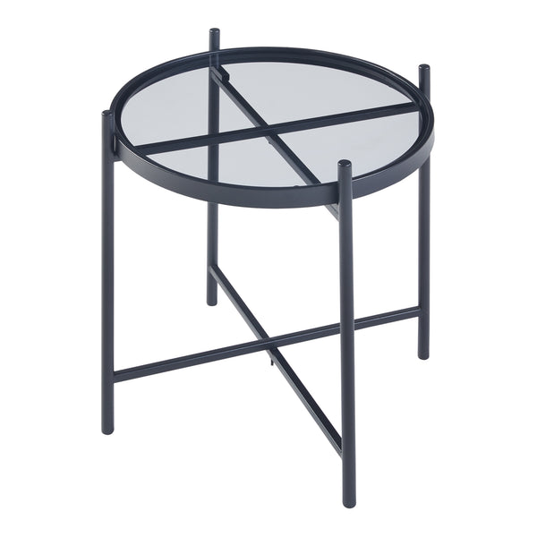 Couchtischset Lier 2-tlg. Glasplatte Schwarz [en.casa]