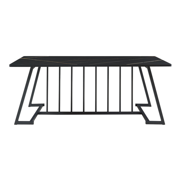 Couchtisch Nospoo 120x60x46 cm Marmoroptik, schwarz [en.casa]