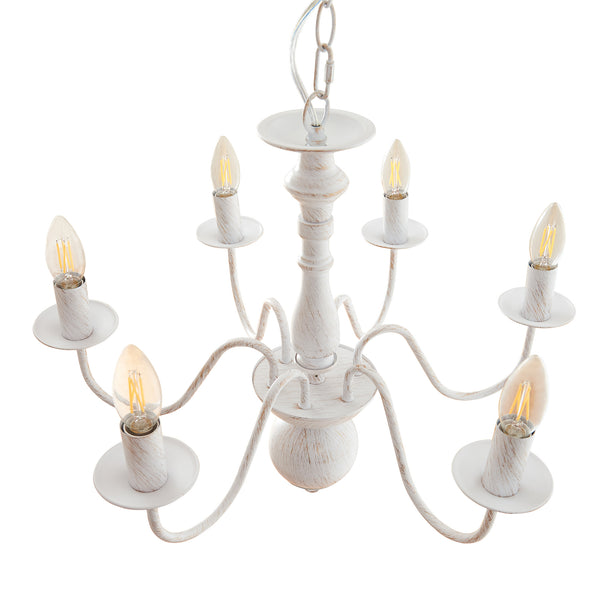 Kronleuchter Berkeley Metall Vintage-Weiß [lux.pro]