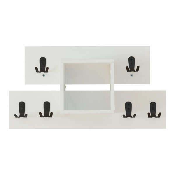 Wandgarderobe Vänd mit Ablagefach 32x60x14 cm Weiß [en.casa]