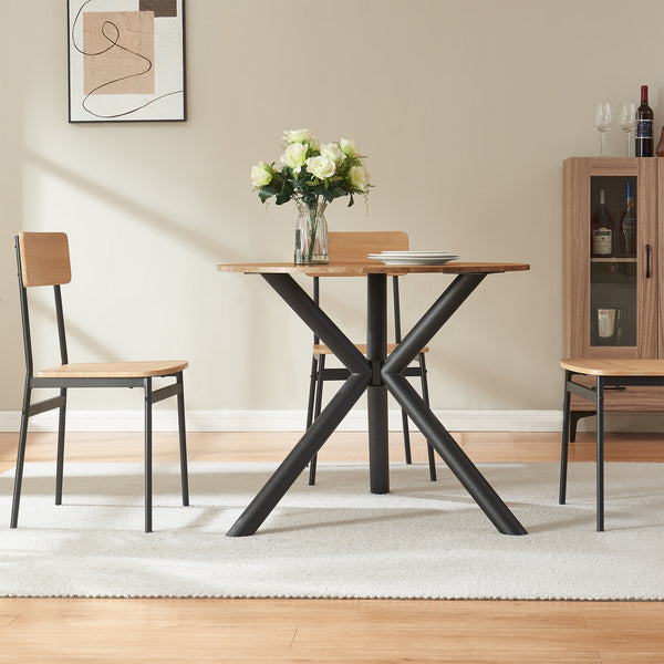 Tischgestell Viserinna Stahl 94,5x94,5x73 cm Schwarz [en.casa]
