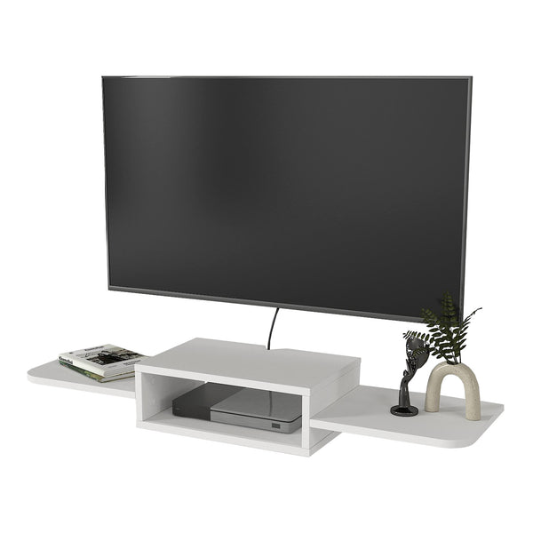 TV-Lowboard hängend Tar 115x30x16 cm Weiß [en.casa]